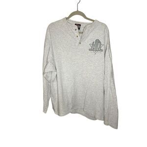 Harley Davidson Men's XL Gray Long Sleeve Henley T-Shirt